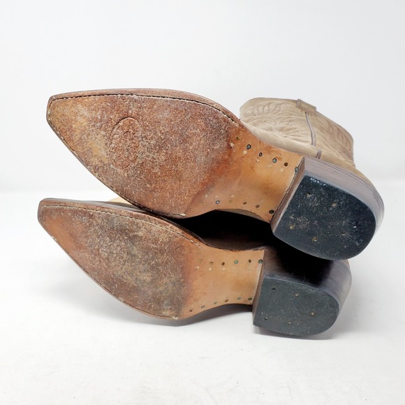 Steve Madden Lonestar Western Boots Womens 7.5 Brown Leather Cowboy Pointed Toe - Picture 12 of 15